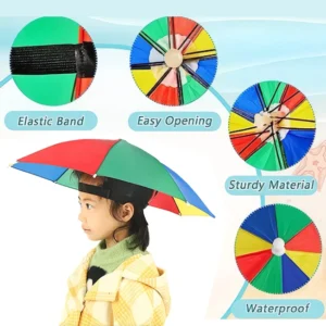 topi payung untuk kanak kanak & dewasa umbrella cap head for kids & adults
