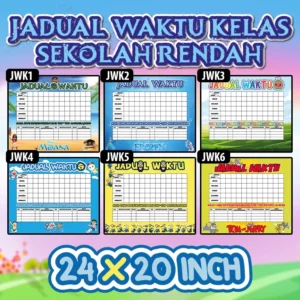 sticker jadual waktu sekolah rendah