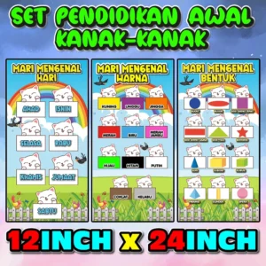 set banner pendidikan awal kanak kanak 1 set 3 pcs