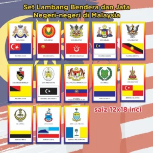 set bendera dan jata bagi malaysia dan negeri negeri