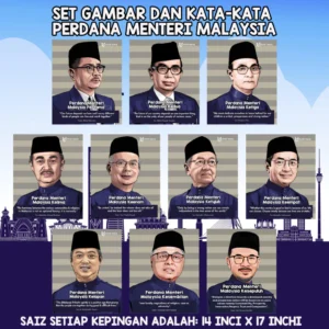 set keceriaan gambar dan kata kata perdana menteri malaysia 2023 saiz 14x17 inchi