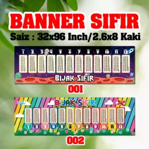 banner koridor sifir matematik saiz 2.6x8 kaki