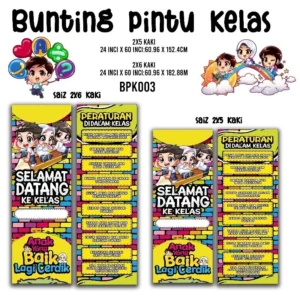 combo bunting pintu selamat datang dan peraturan kelas keceriaan kelas