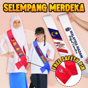 SELEMPANG Hari Merdeka untuk Peragaan Hari Kebangsaan Malaysia FREE PIN Rekaan Menarik Warna Putih/ Biru/ Merah