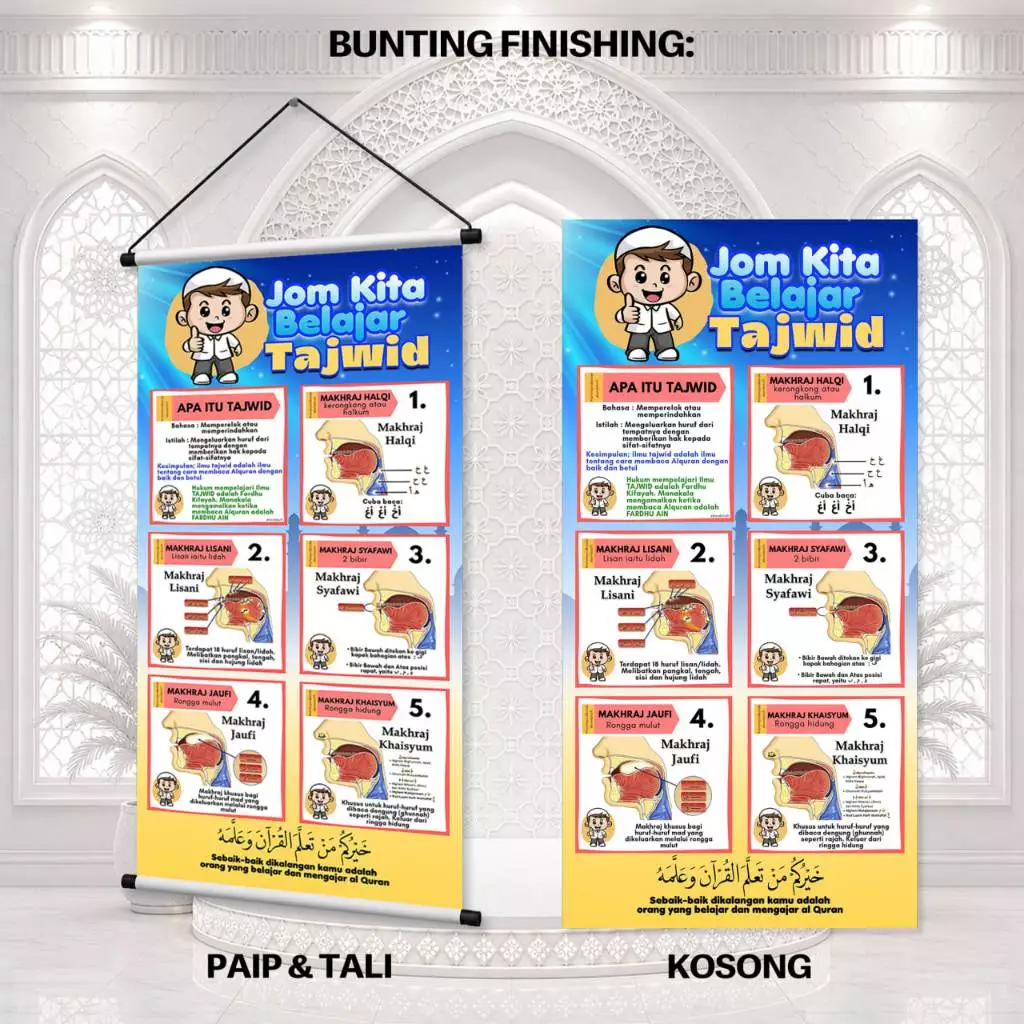 carta asas tajwid untuk rumah, sekolah & surau 2x4 kaki & 2.5x5 kaki carta asas tajwid untuk rumah, sekolah & surau 2x4 kaki & 2.5x5 kaki