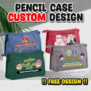 Beg Pencil Case Multipurpose Bag Kotak Pencil Boleh Custom Design, Nama dan Gambar