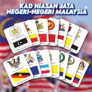 SET MERDEKA Kad Jata dan Bendera Negeri-negeri & Persekutuan Malaysia 15pcs