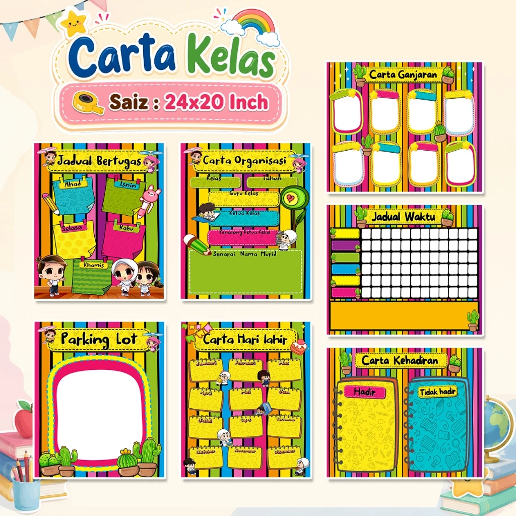set keceriaan sekolah carta & bunting kelas sk001 free custom nama kelas set keceriaan sekolah carta & bunting kelas sk001 free custom nama kelas